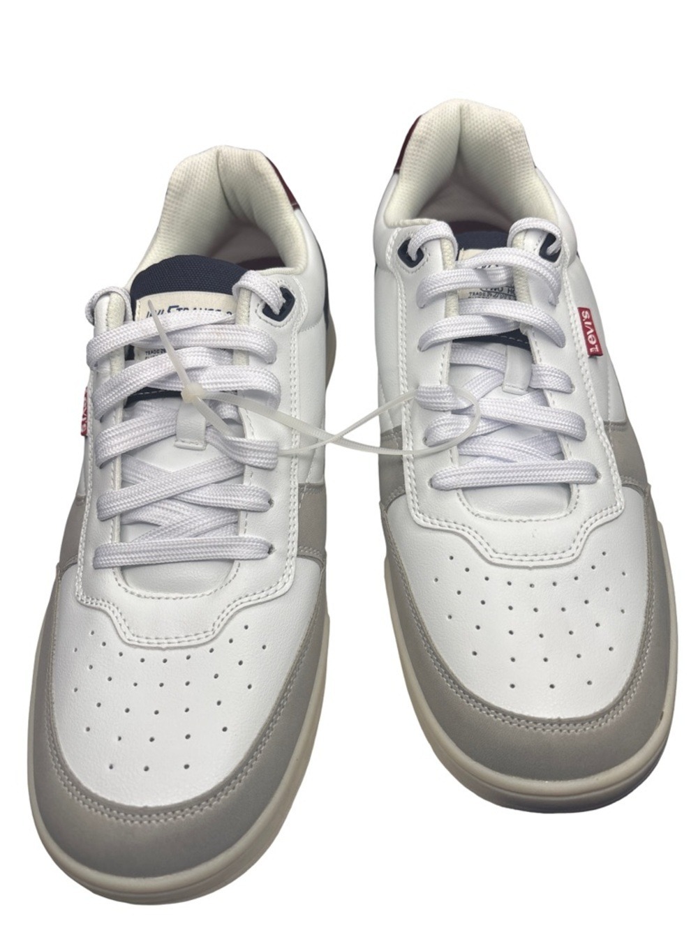 Levi's Men's White Gray Low-Top Sneakers Lace-Up Size 12 NET - Picture 5 of 10